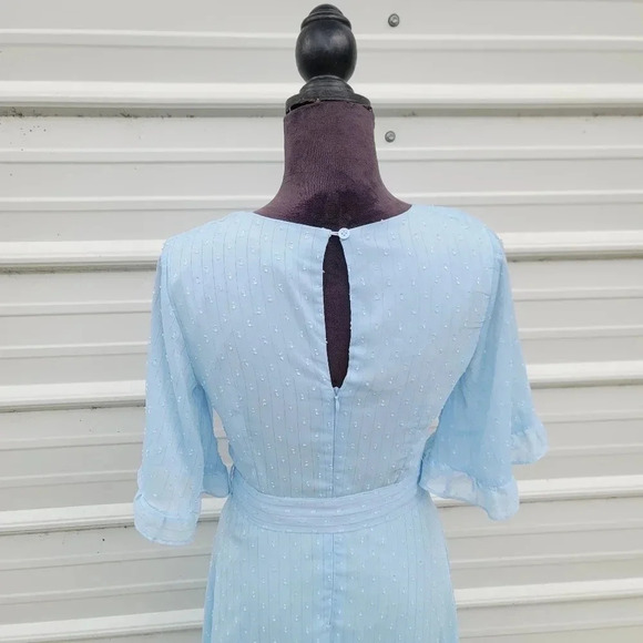 Mello Day Nordstrom Womens Light Blue Flovy Flattering Formal Dress Hi Low Sz S - Picture 7 of 13